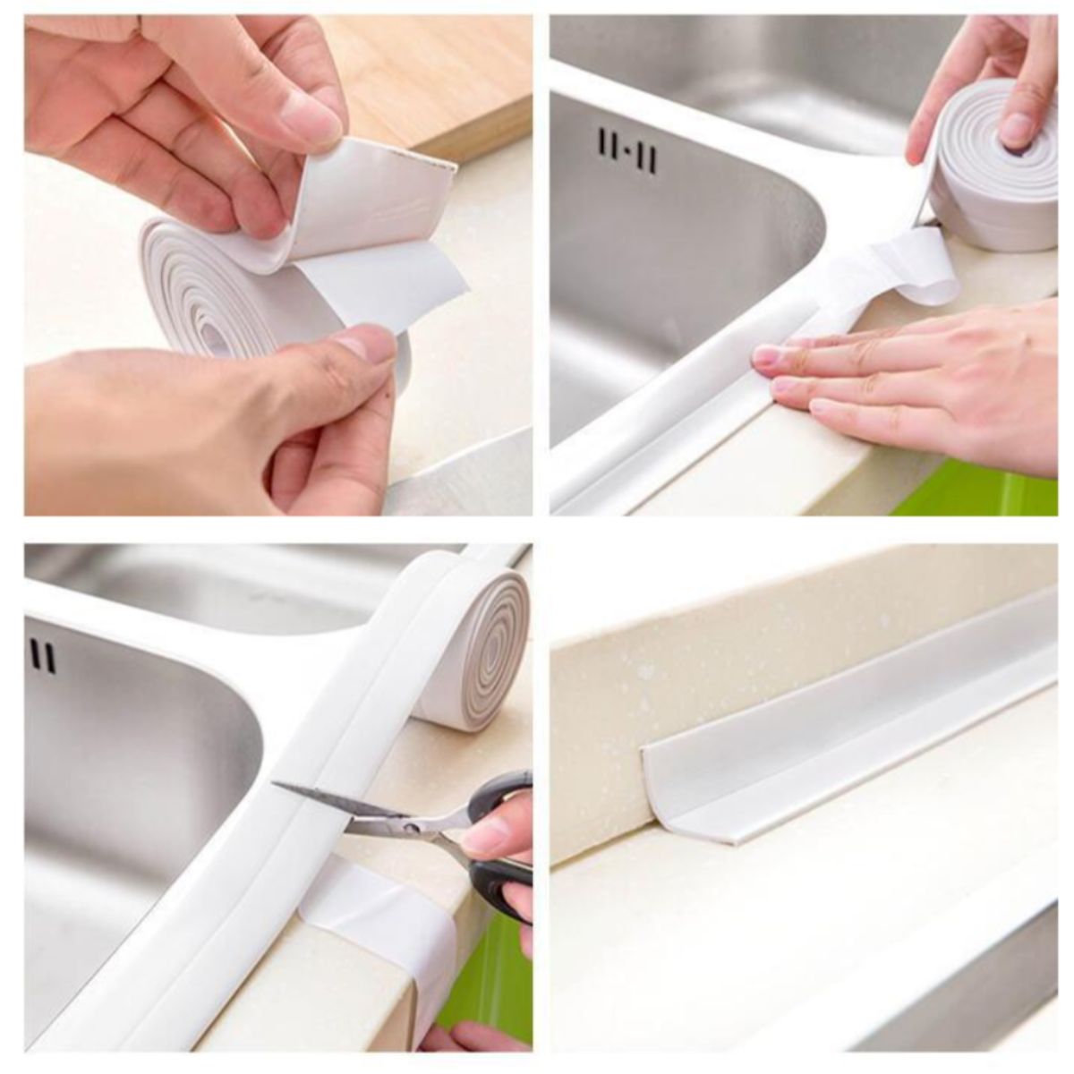 AURELA - Pack de 3 Cintas Impermeables para Bordes Blanco