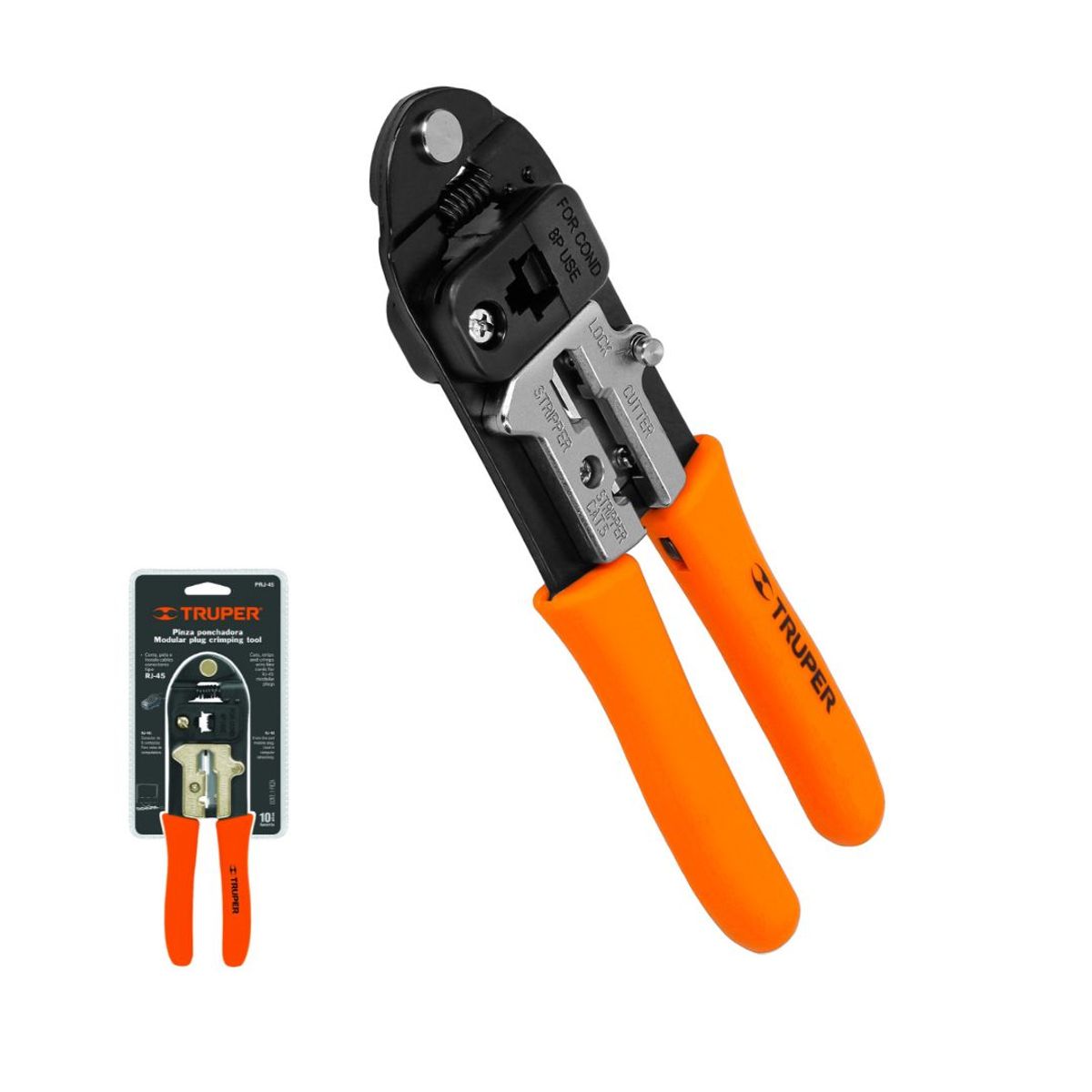 TRUPER - Pinza Ponchadora Para Cable De Red Rj-45 Truper