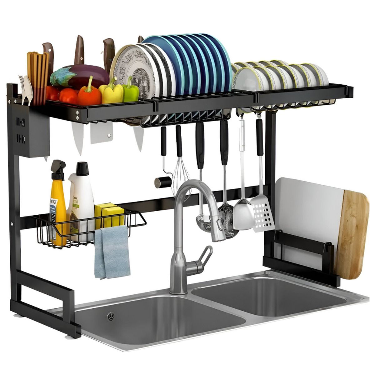 MINARI - Estante Organizador Escurridor de Platos para Cocina Premium 85cm EP85