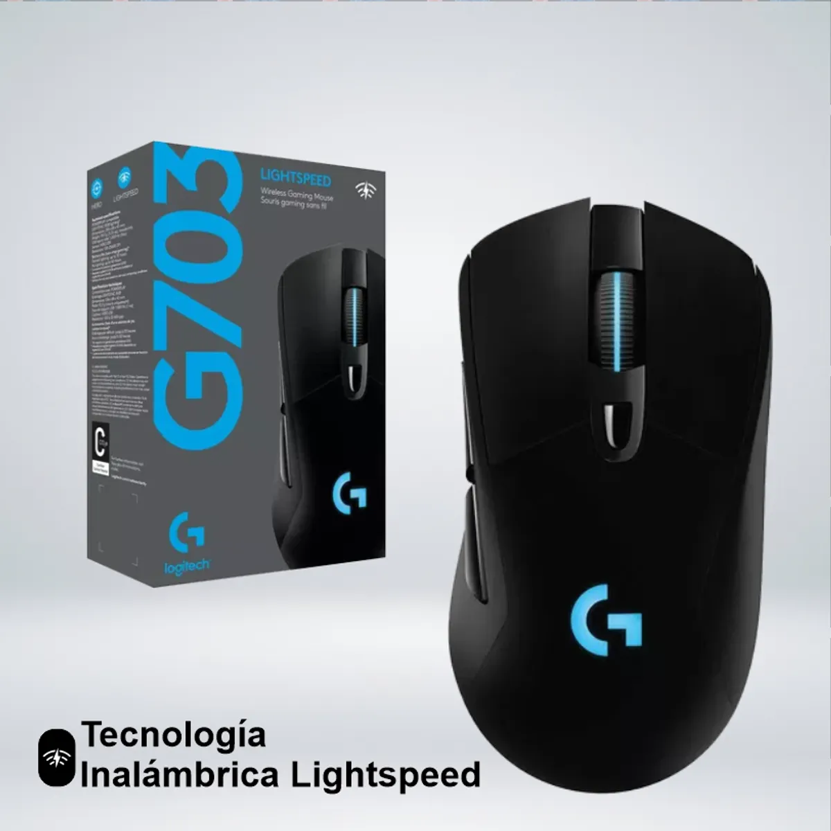 LOGITECH - MOUSE GAMER LOGITECH G703 RGB WIRELESS SENSOR HERO 25K