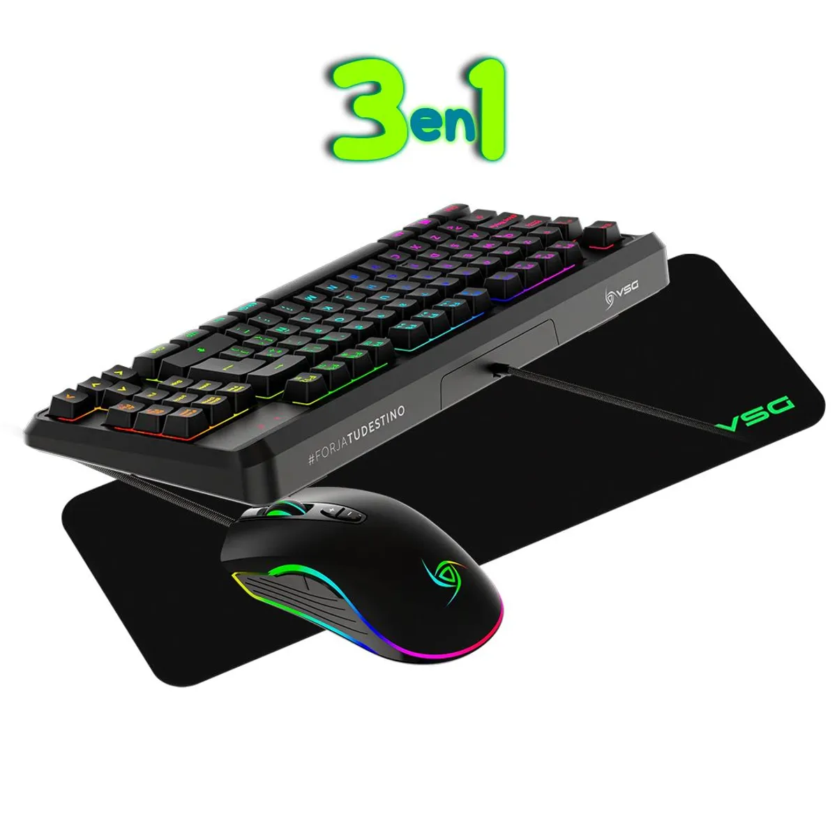 VSG - KIT 3 EN 1 Combo Gamer Teclado + Mouse + Padmouse XL VSG Pyxis RGB