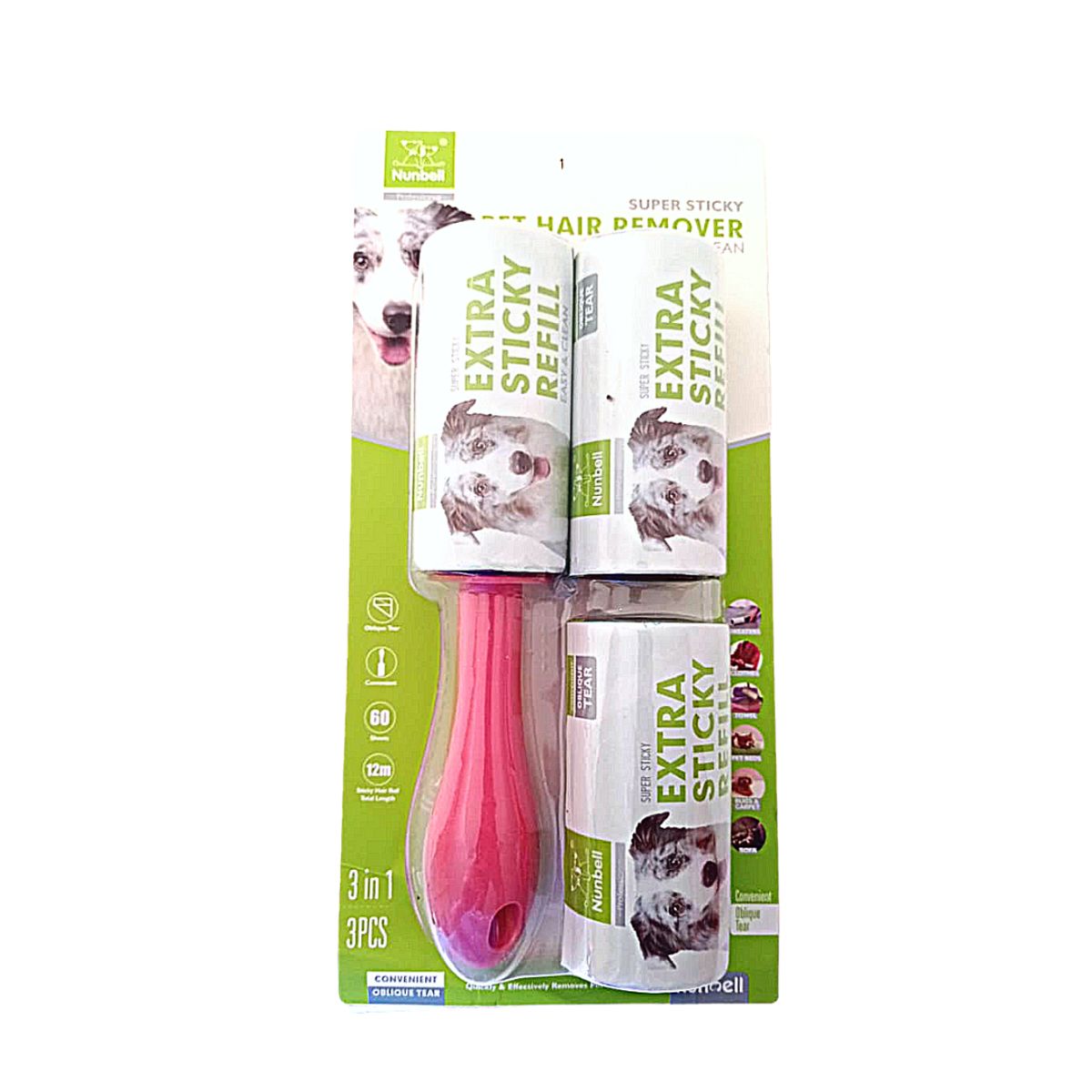 GENERICO - Quita Pelusa Sticky Pegamento 3PCS - ROSADO