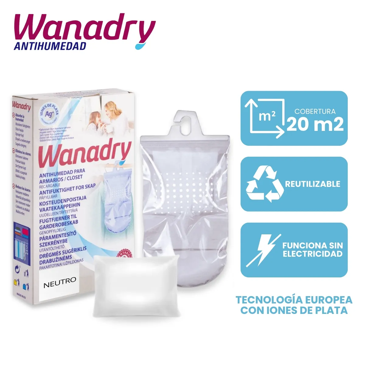 GENERICO - Deshumedecedor recargable para closet WANADRY