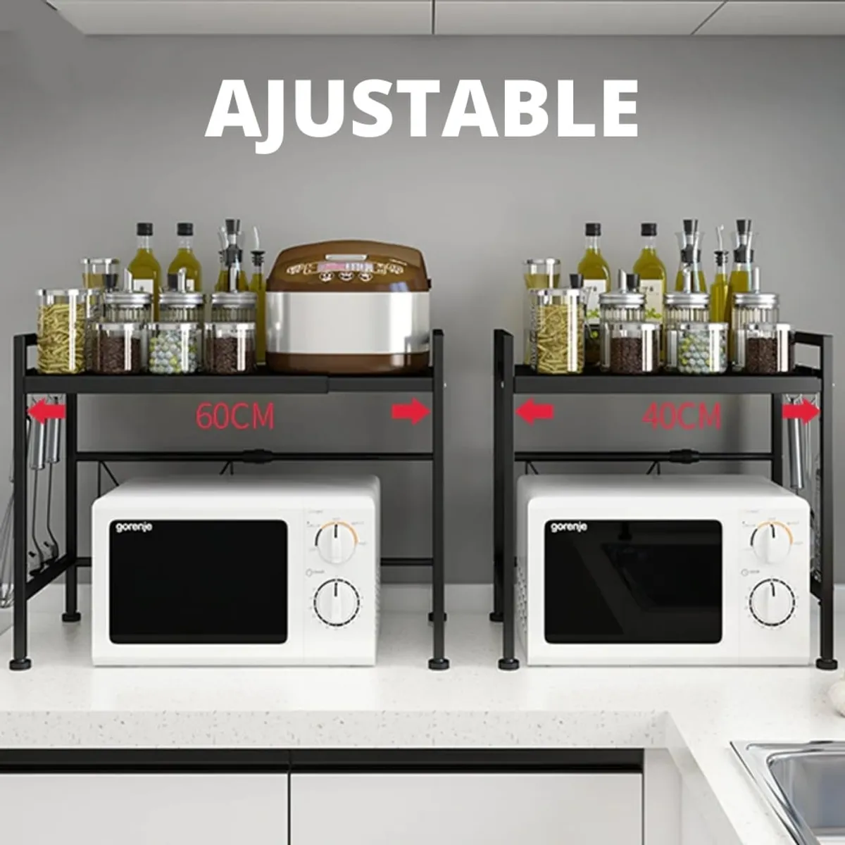 MINARI - Estante Organizador de Microondas Expandible para Cocina AC1