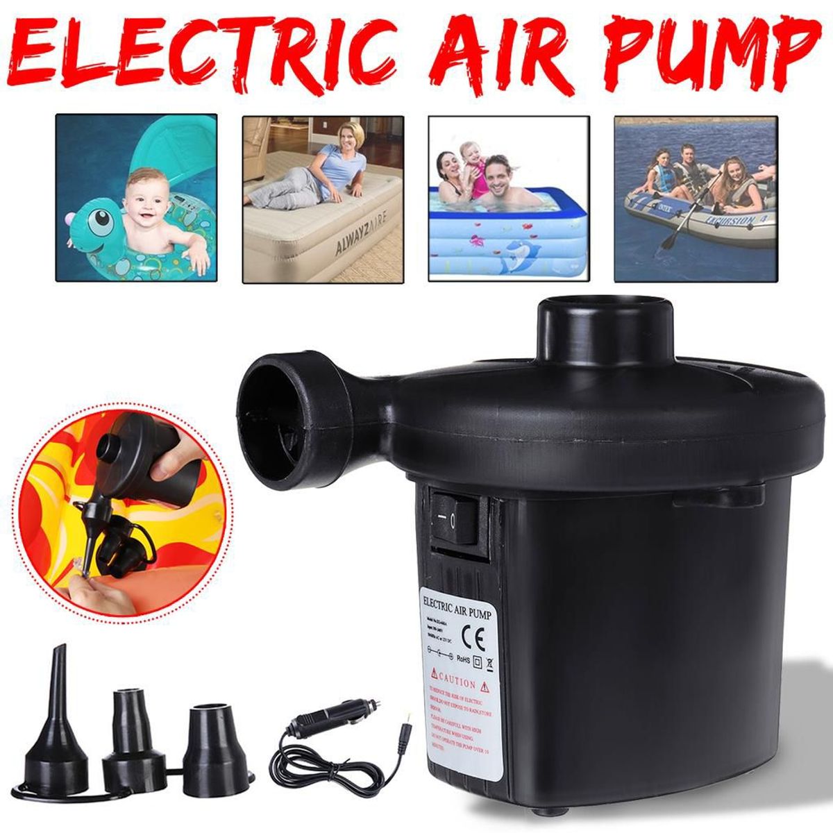 OEM - Inflador Electrico para Globos Piscina Inflables Colchones