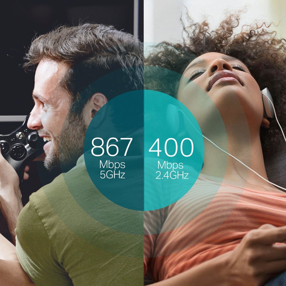 TP LINK - TP-Link - Adaptador USB Archer T4U Wireless Dual Band AC1300