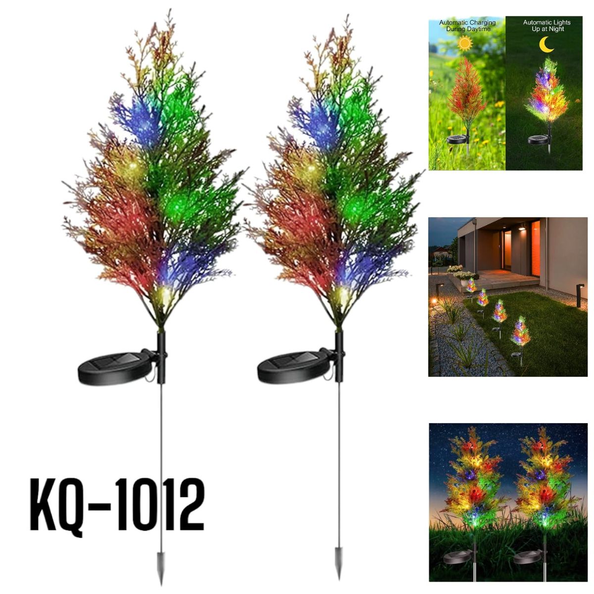OEM - Luz Arbusto Solar LEDs para Jardín Lámpara Decorativa Pack x 2 Piezas