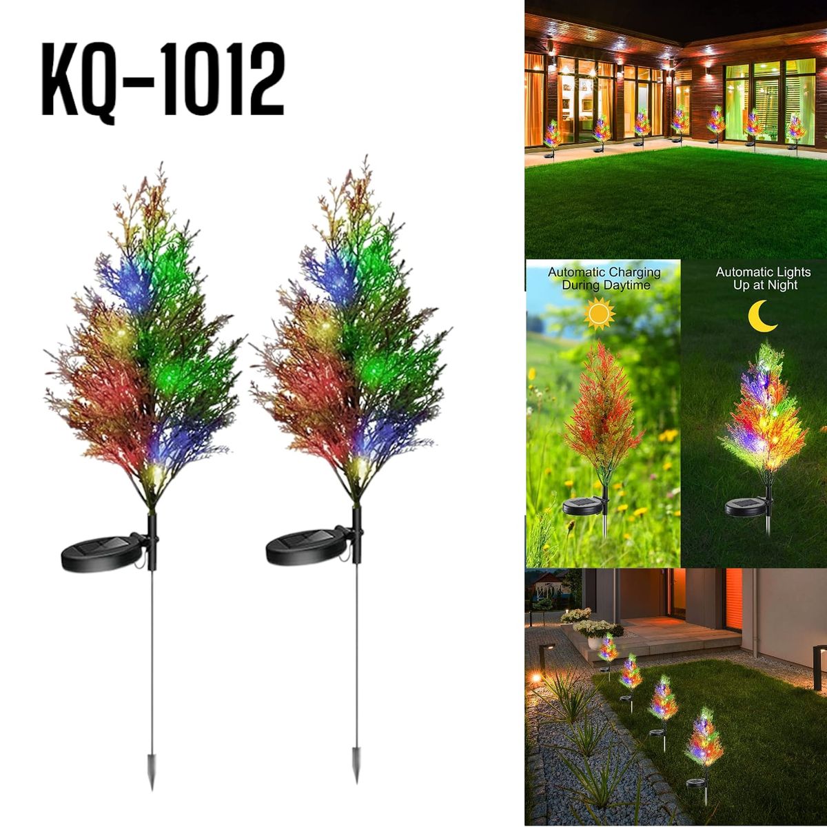 OEM - Luz Arbusto Solar LEDs para Jardín Lámpara Decorativa Pack x 2 Piezas