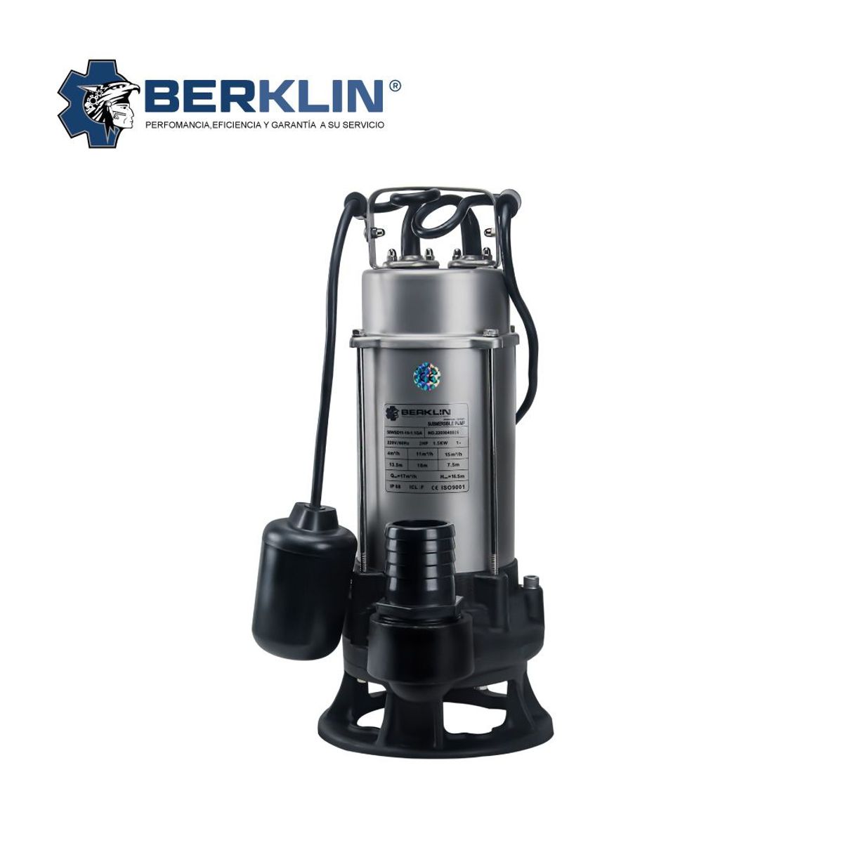 BERKLIN - BOMBA SUMERGIBLE PARA AGUA SUCIA DE 2HP