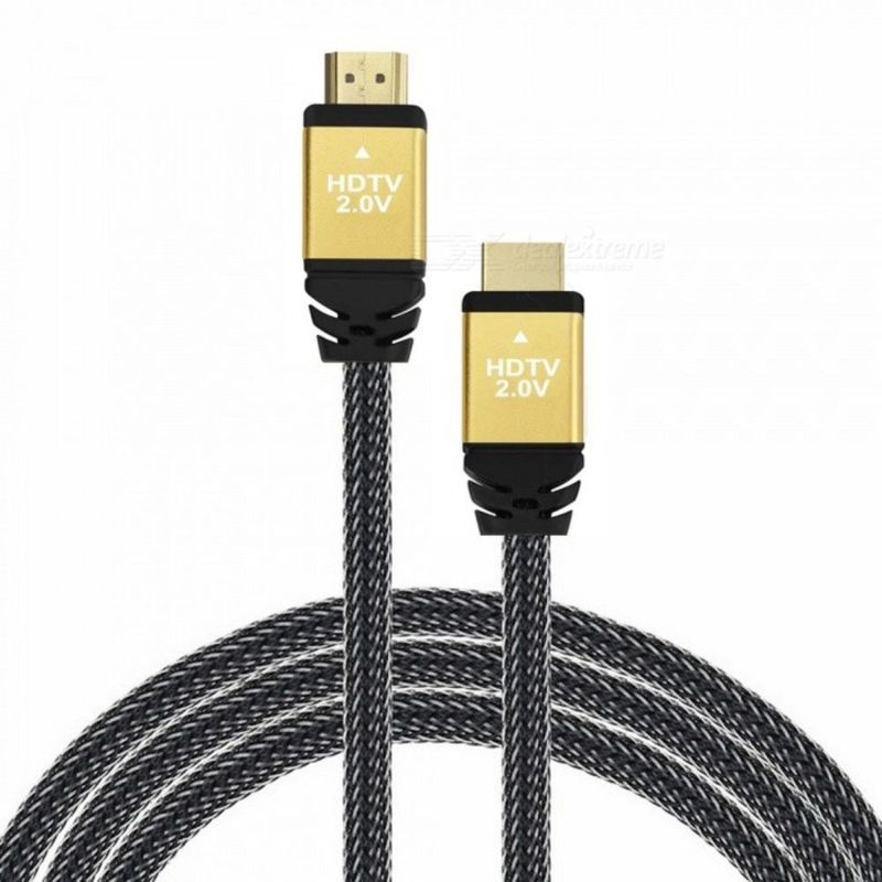 GENERICO - Cable HDMI 5M 5 Metros Ultra HD 3D 4k V2.0 2160P - Enmallado Gris