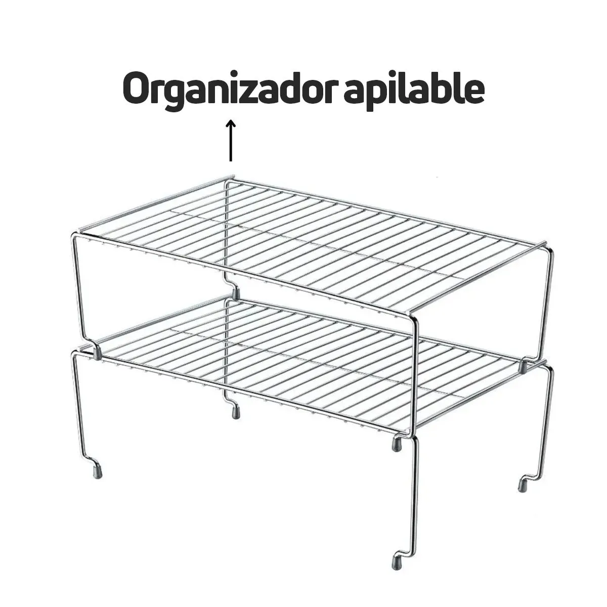 Estante apilable acero Future Organizare 44cm plata, marca FUTURE - Foto 2