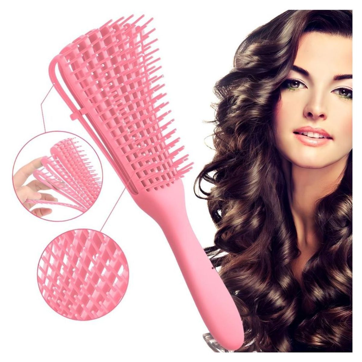 MINARI - Peine Cepillo Flexible Desenredante para Cabello Rizos Afro 173P