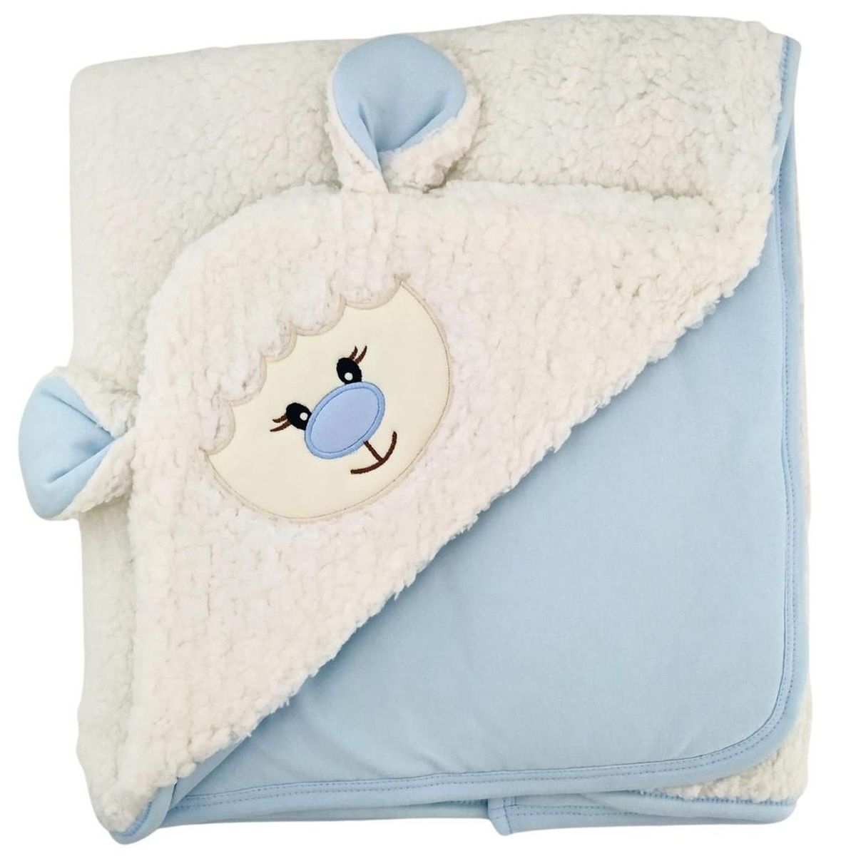 BABY MERINOS - Colcha bebe BABY MERINOS Obeja - Celeste