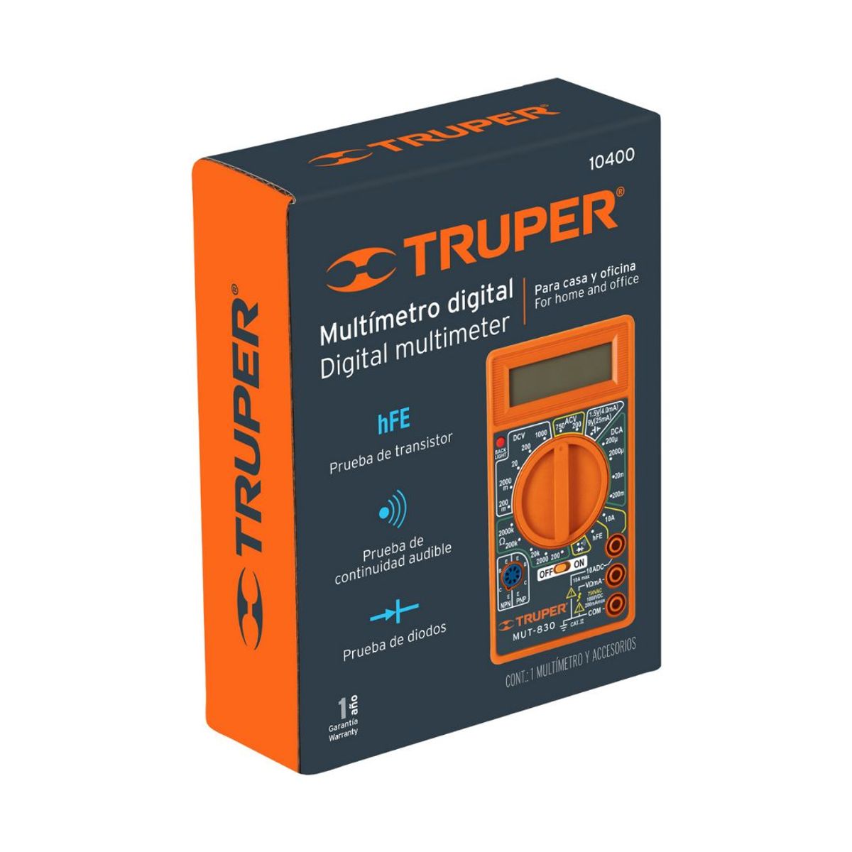 TRUPER - Multímetro Multitester Escolar Digital Truper Mut-830