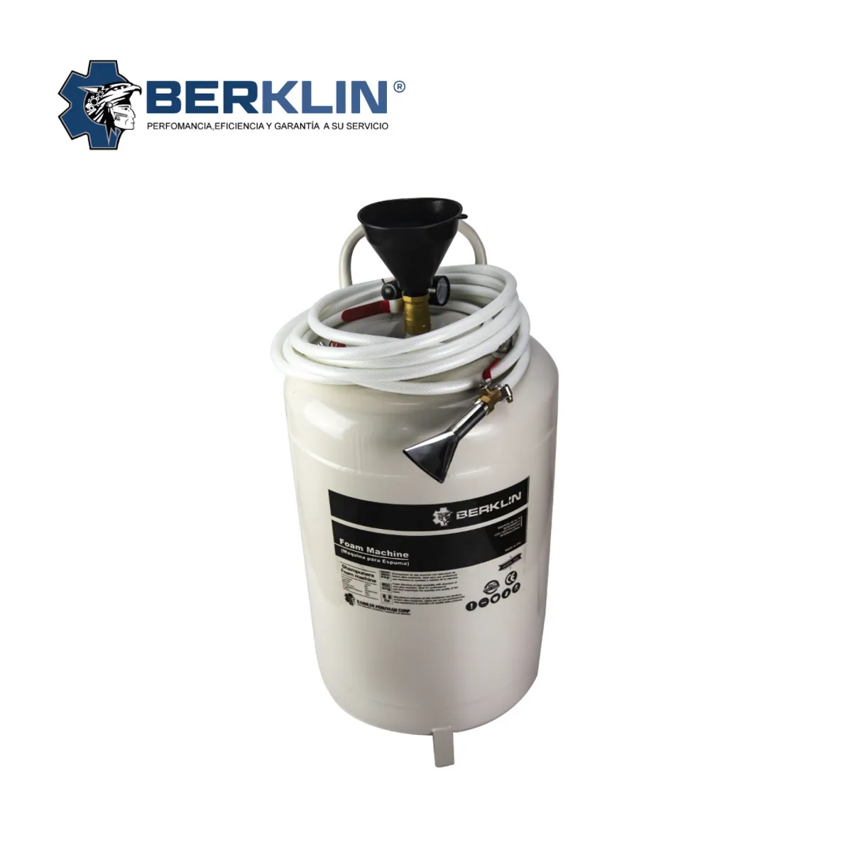 BERKLIN - SHAMPUNERA DE HIERRO DE 80L Y PISTOLA DE ACERO