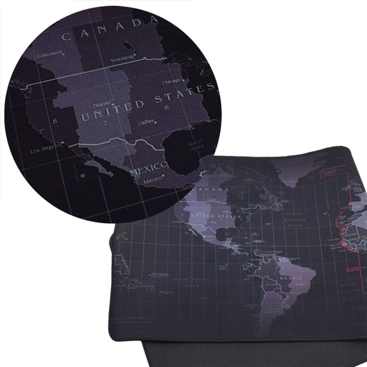 GENERICO - Mouse pad Base Escritorio Extra Large 30x80cm Computador Mapa gris