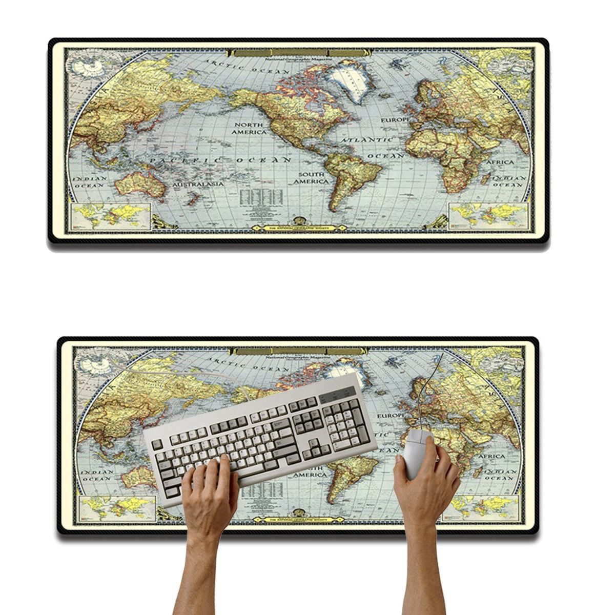 GENERICO - Mouse pad Base Escritorio Extra Large 30x80cm Computador Mapa globo t