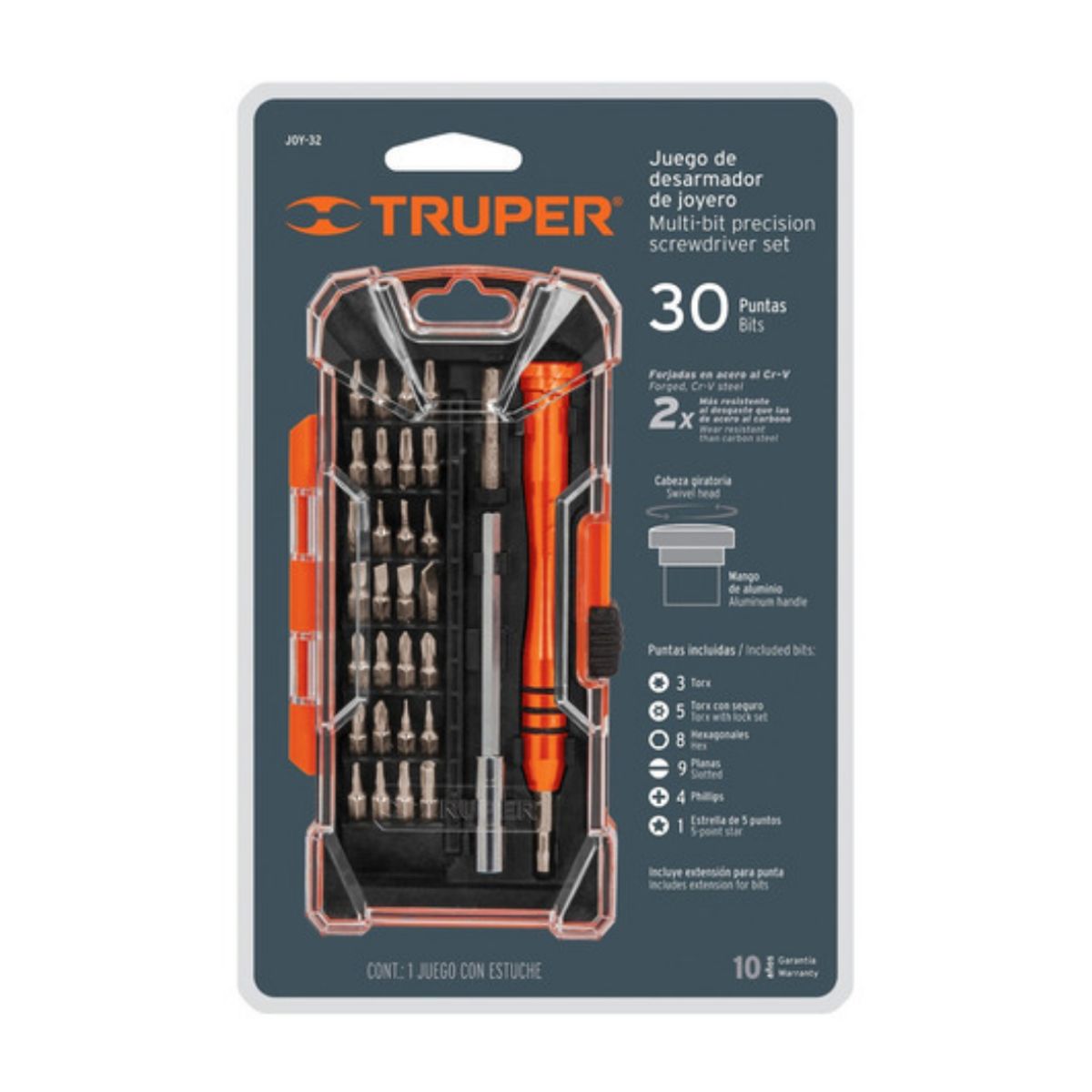 TRUPER - Juego De Desarmadores Para Joyero 30 Puntas Truper JOY-32