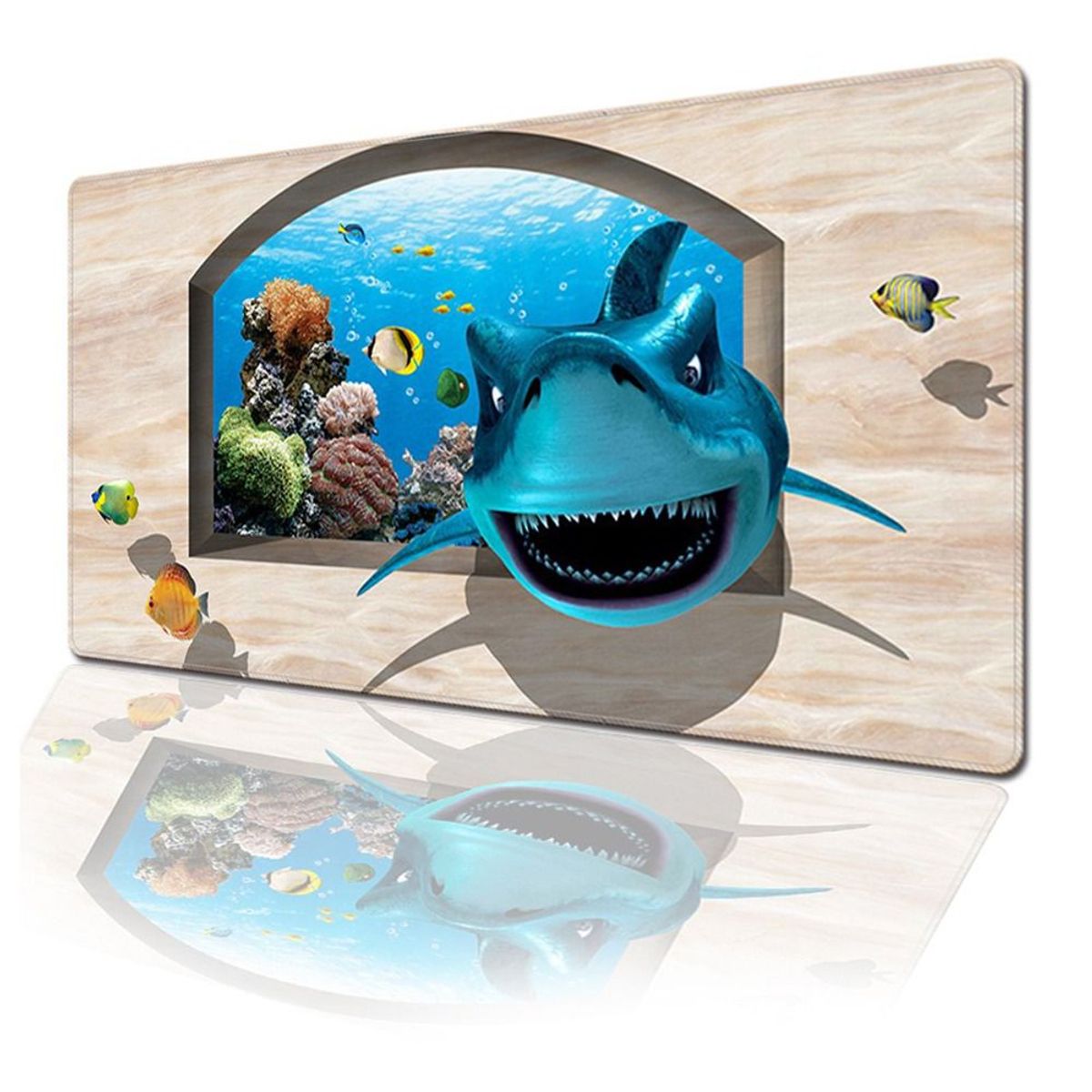 GENERICO - Mouse pad Base Escritorio Extra Large 30x80cm Computador tiburon 3d