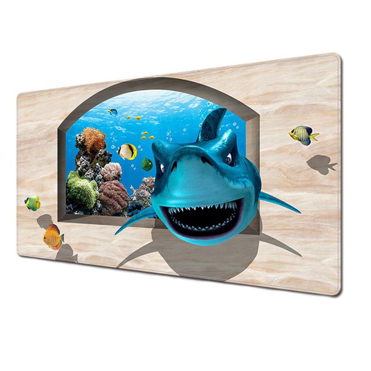 GENERICO - Mouse pad Base Escritorio Extra Large 30x80cm Computador tiburon 3d