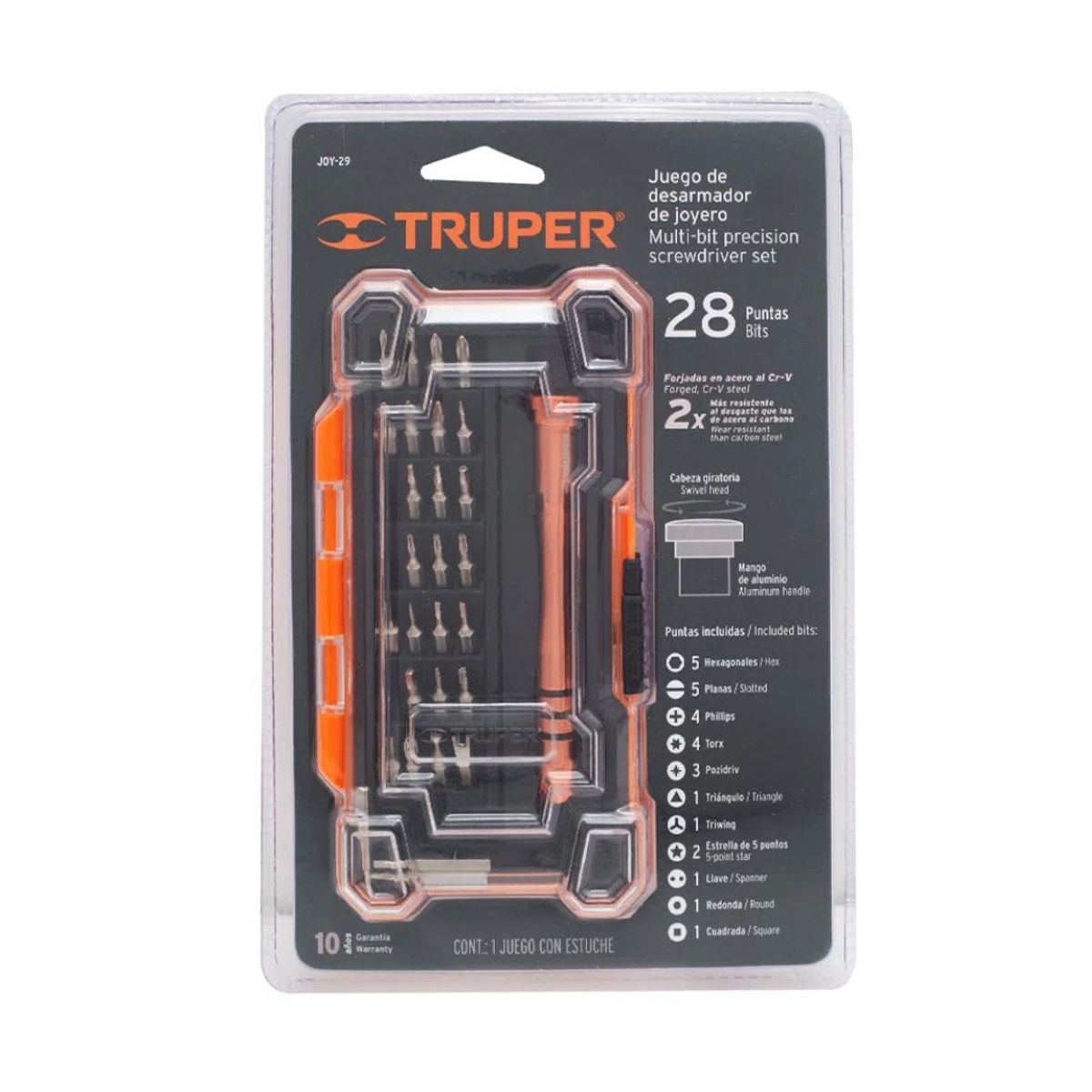 TRUPER - Juego De Desarmadores Para Joyero 28 Puntas Truper JOY-29