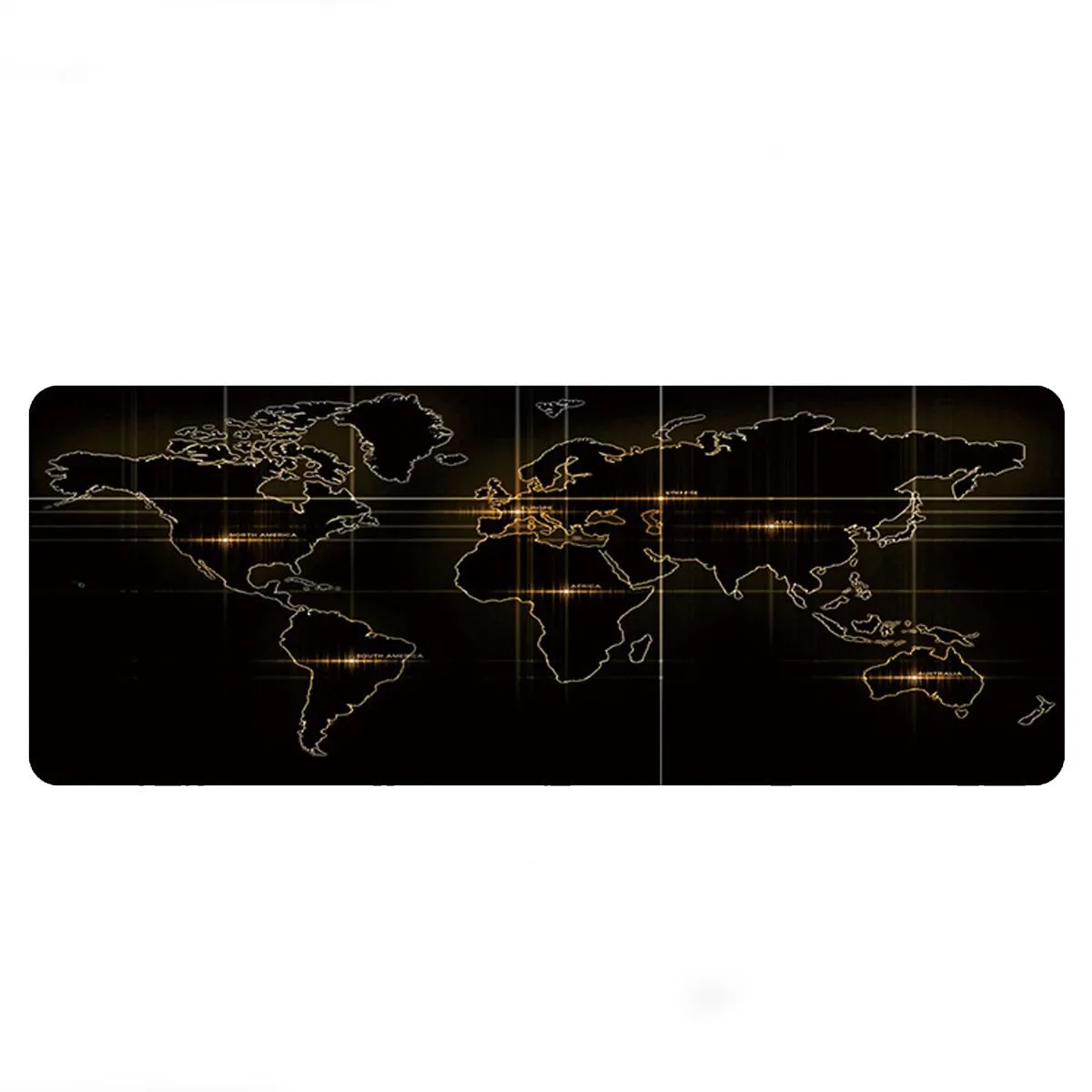 GENERICO - Mouse pad Base Escritorio Extra Large 30x80cm Computador Mapa negro S