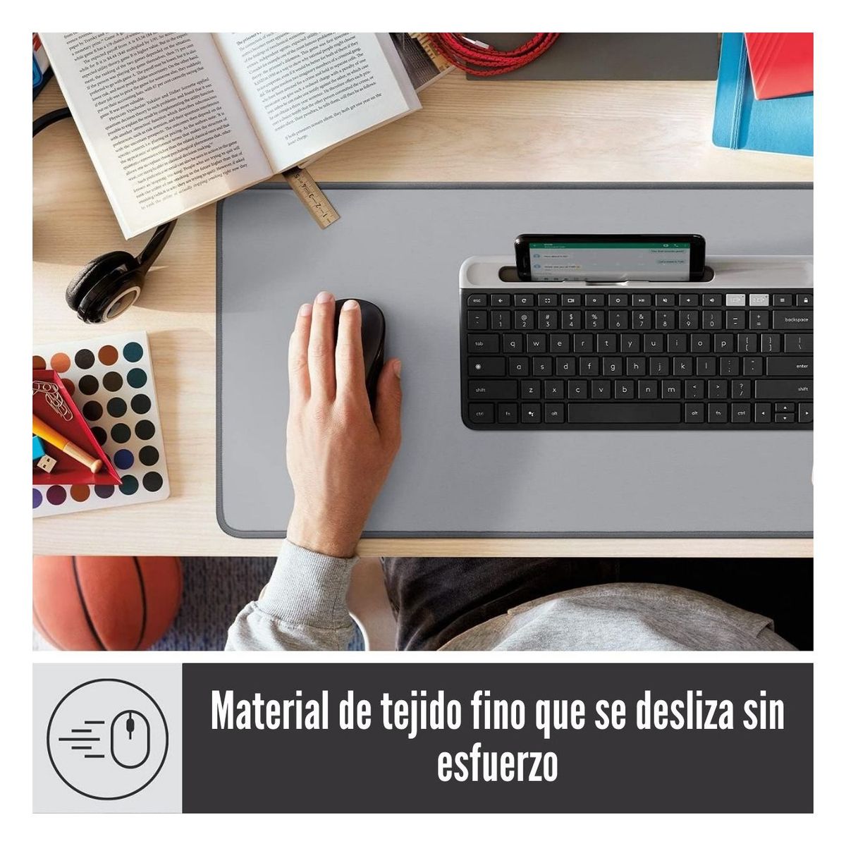 LOGITECH - Logitech - Mousepad Desk Mat Tamaño: 700 x 300 x 2 mm - Gris