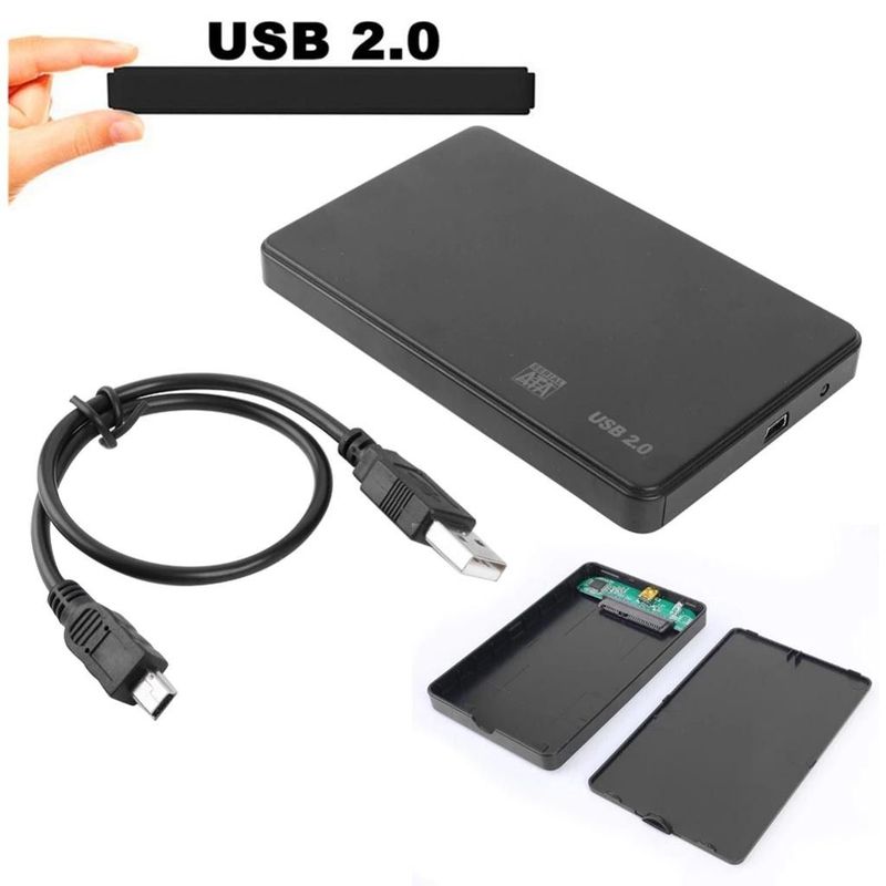GENERICO - Case Disco Duro Externo Sata 2.5" Usb 2.0 presion - Negro