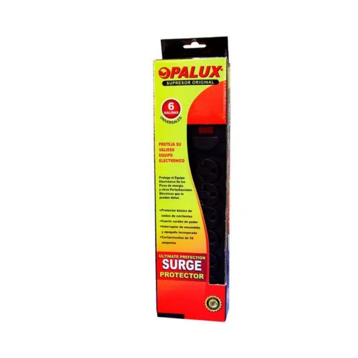 OPALUX - Supresor De Picos 6 Tomas Opalux 3 Mts 16awg