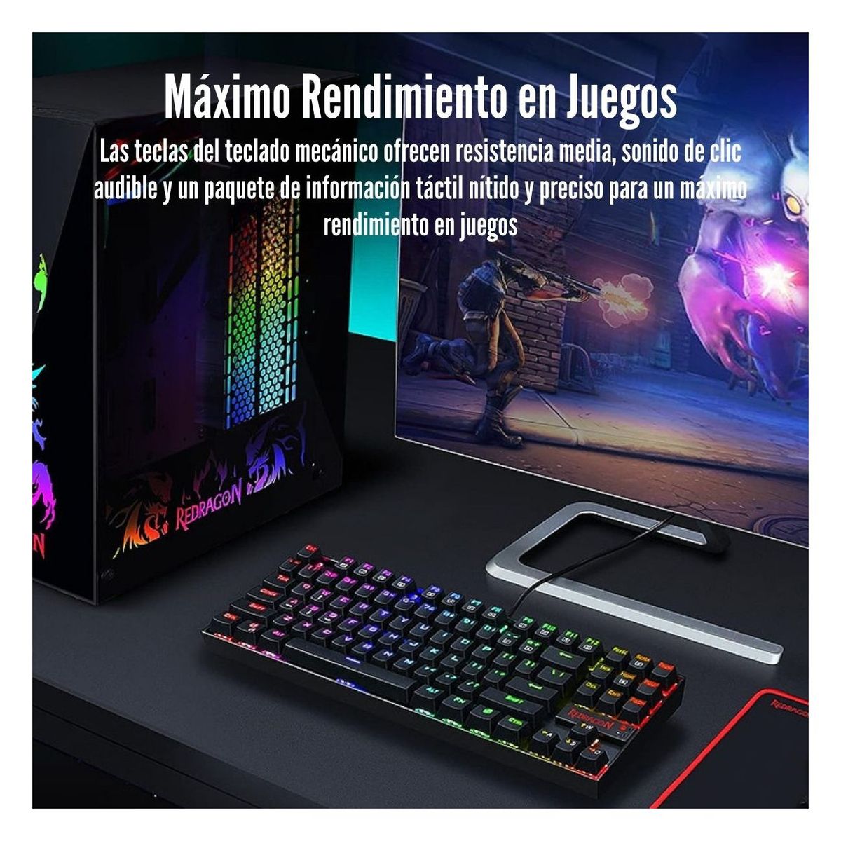 REDRAGON - Redragon - Teclado Kumara K552 RGB TKL Switch Red Spa - Black