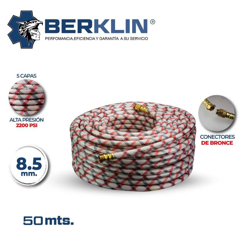 BERKLIN - ROLLO DE MANGUERA DE 50 METROS