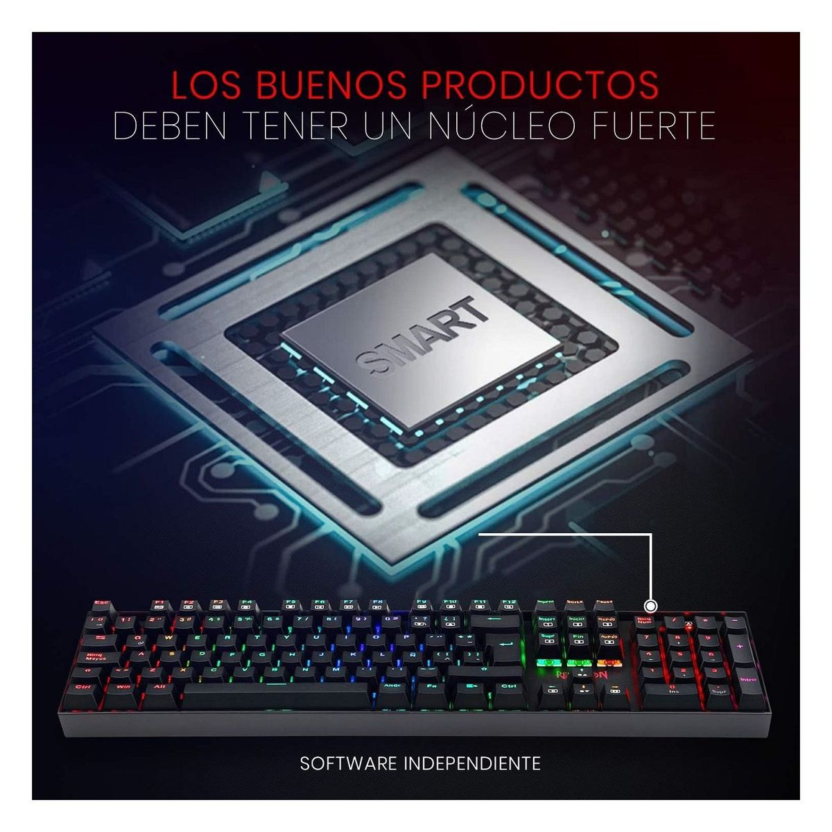 REDRAGON - Redragon - Teclado Mitra K551 RGB Switch Red Español - Black