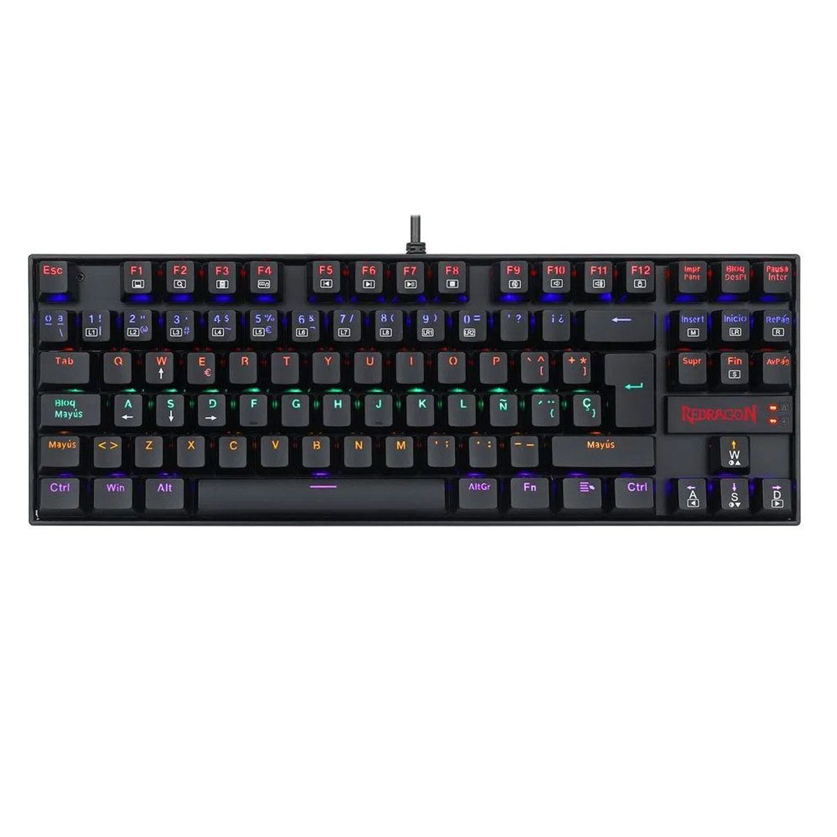 REDRAGON - Redragon - Teclado Kumara K552-KR Rainbow TKL Switch Red - Black