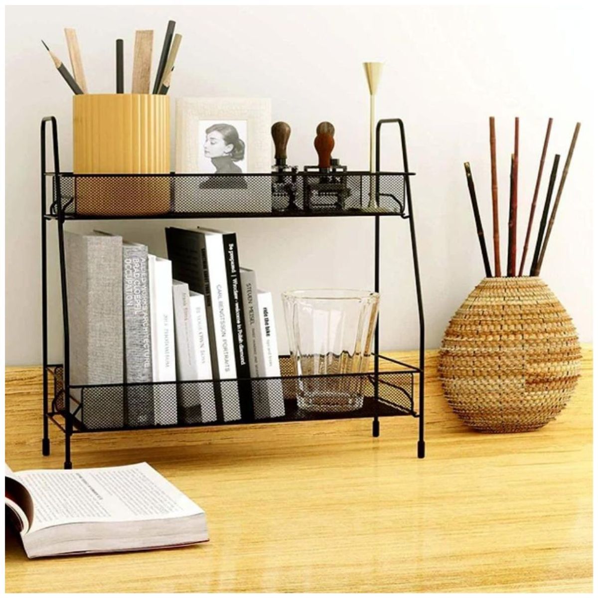 MINARI - Organizador de Escritorio y Oficina Cestas 2 Niveles N 107C