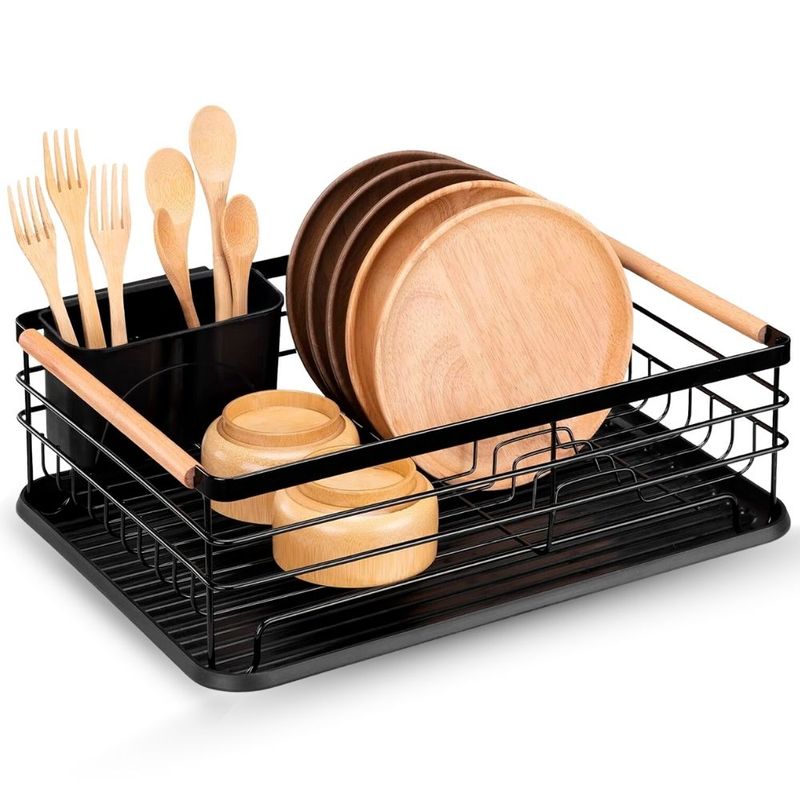 MINARI - Escurridor de Platos Elegante para Cocina con Porta Cubiertos D11