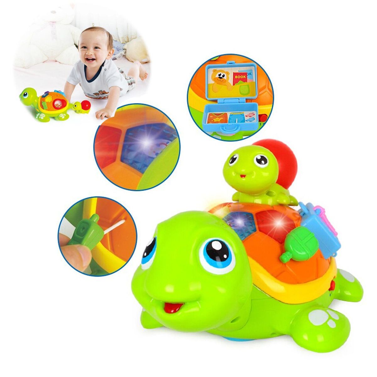 GENERICO - Juguete Interactivo de Tortuga Mamá Bebé Hola