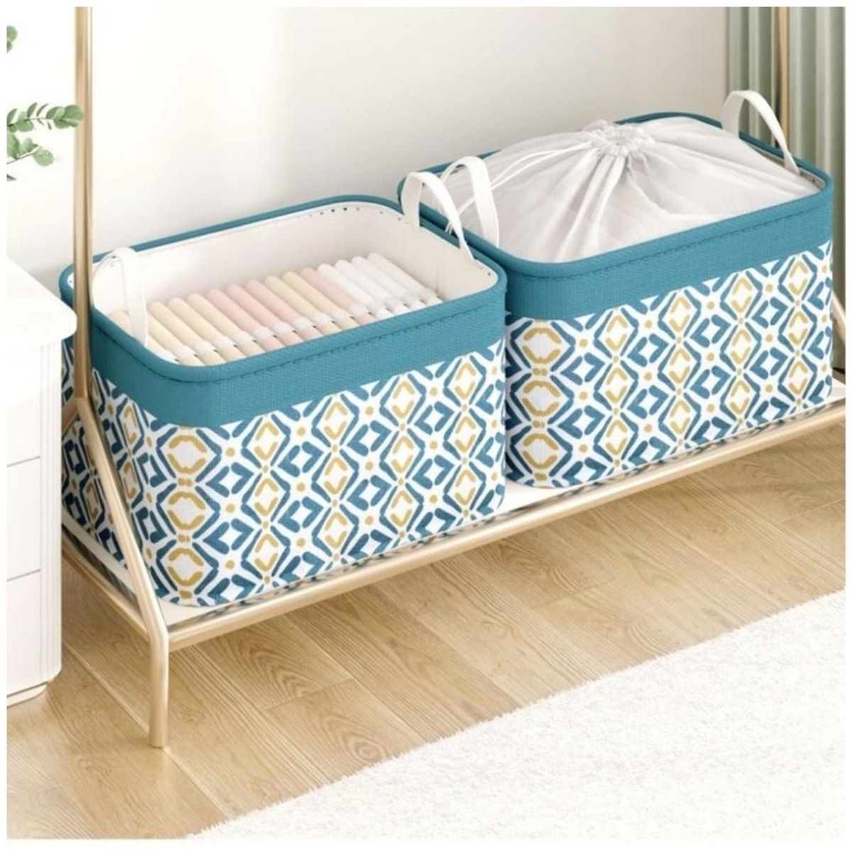 MINARI - Cesta Organizadora de Ropa Para Lavandería Turquesa 181C