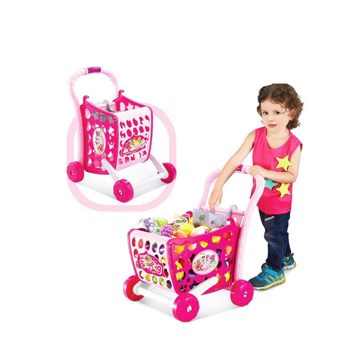 GENERICO - Juguete Coche de Compras con Accesorios 3 en 1