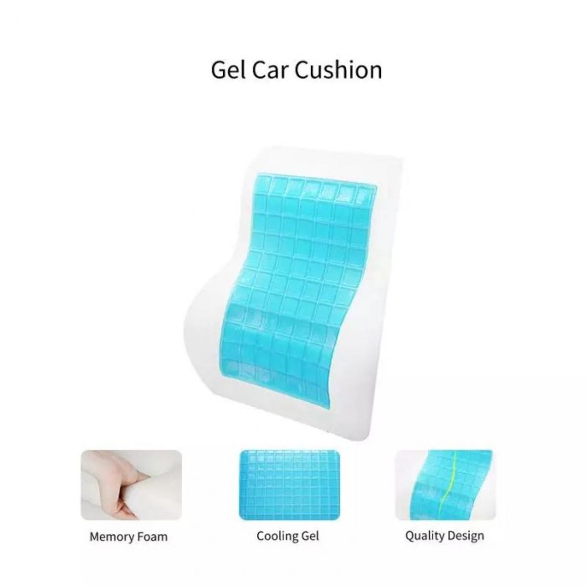 OEM - Respaldar Gel Azul Ortopédica Viscoelástica con Memoria