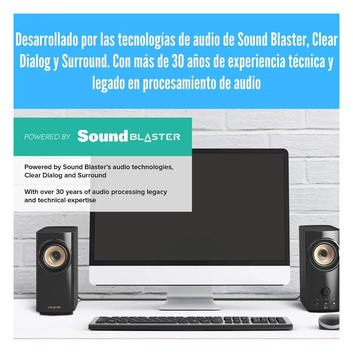 CREATIVE LIGHT - Creative - Parlante 2.0 T60 Bluetooth Surround Hi-Fi Clear Dialog