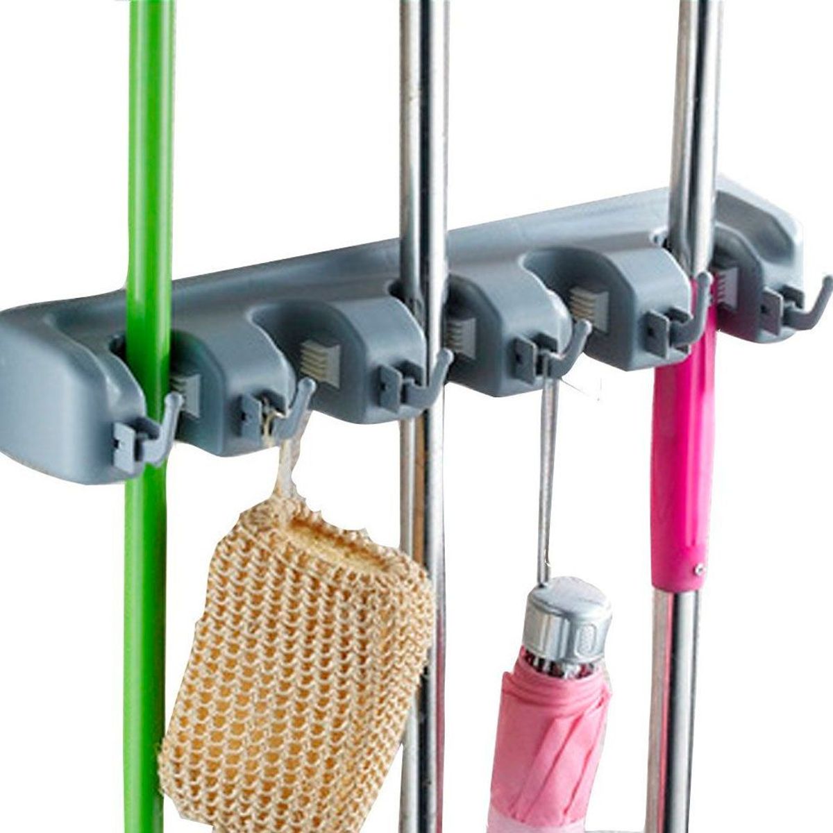 MEGIMPERU - Soporte Organizador para Escobas y Trapeadores