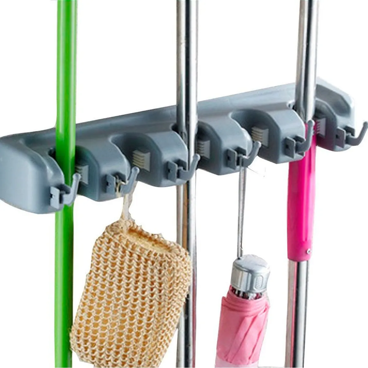 MEGIMPERU - Soporte Organizador para Escobas y Trapeadores