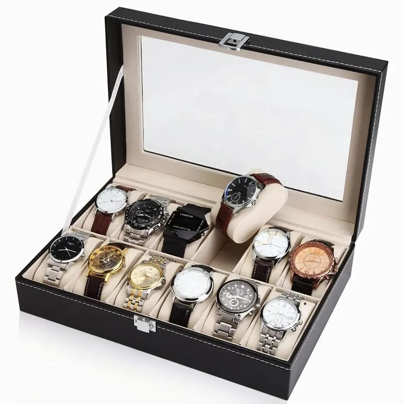 INSPIRA MARKET - Porta Relojes Pulseras de Lujo Elegante 12 Compartimientos