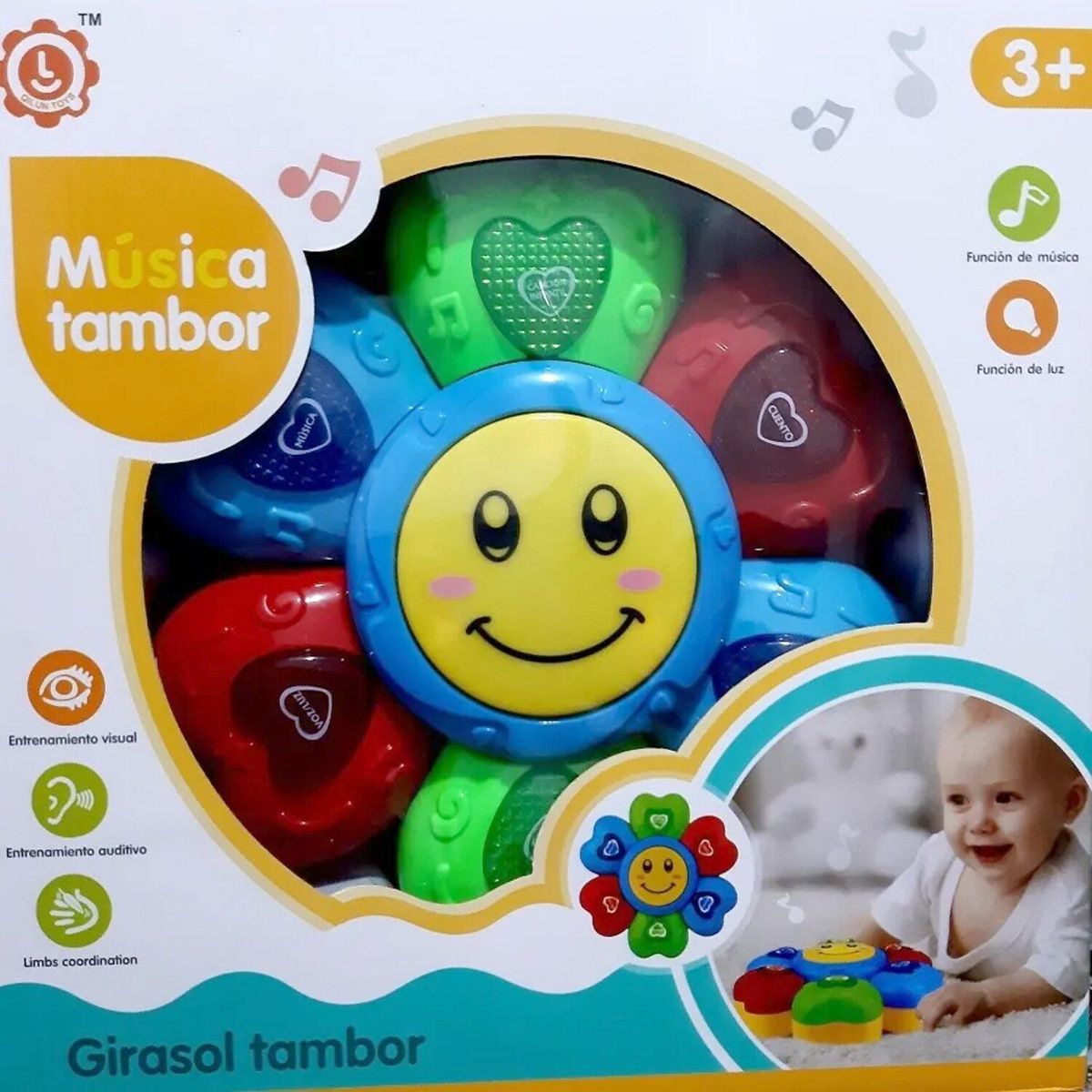 GENERICO - Juguete Girasol Tambor Musical con Luces