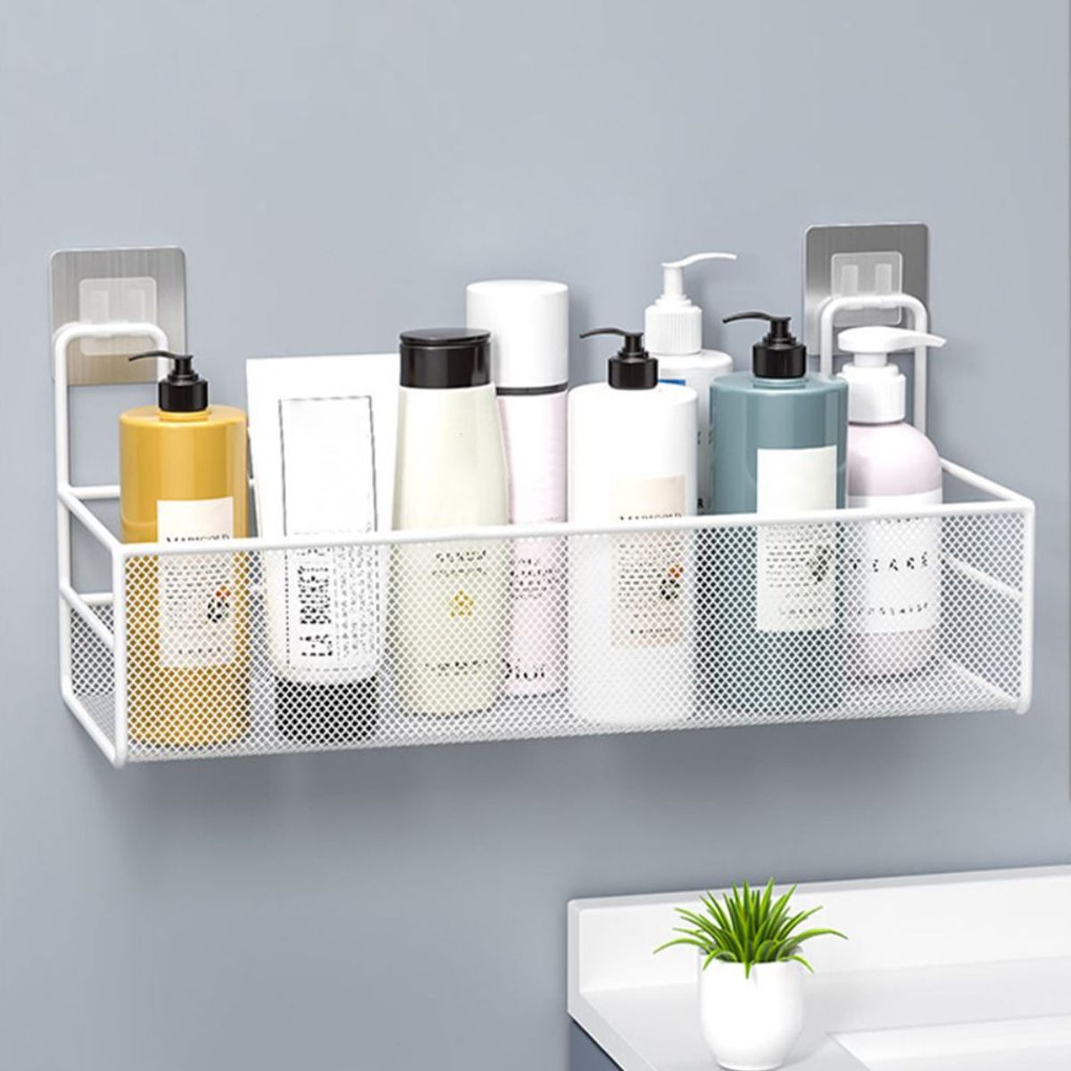 MINARI - Cesta Colgante Organizador de Baño y Maquillaje Blanco 45C