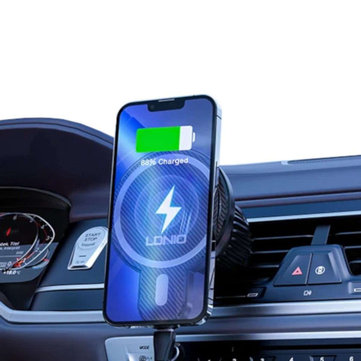 LDNIO - Holder Cargador Magnético Inalámbrico para Celular en Automóvil 15W