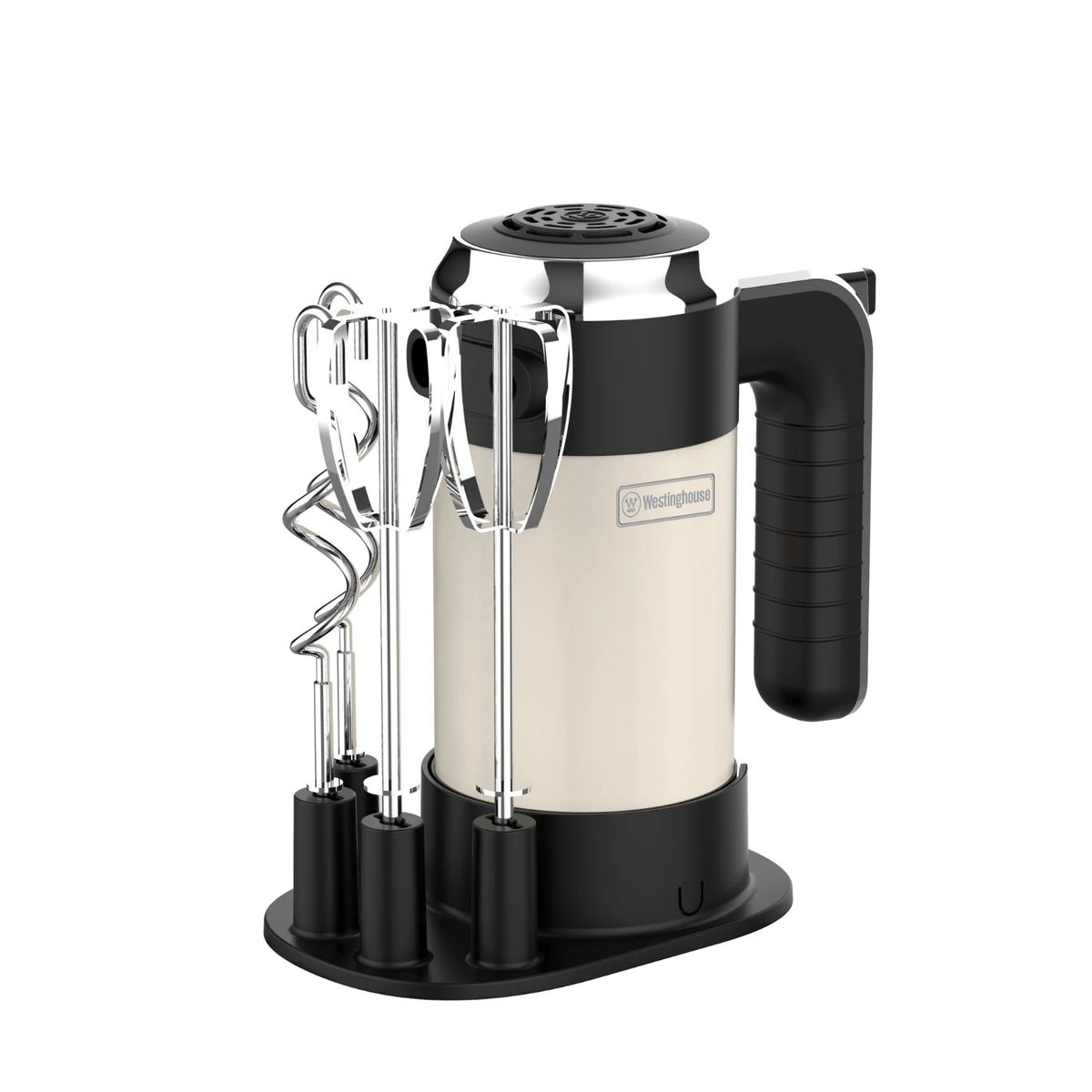 WESTINGHOUSE - Batidora de mano turbo con base Retro WH crema