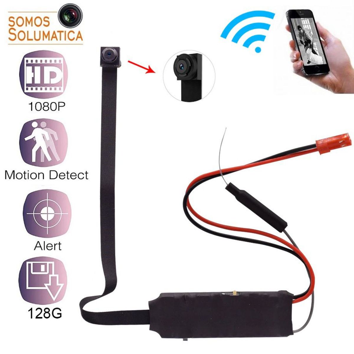 OEM - Camara Espia Full HD Wifi - Solumatica - Para Celular Video En Vivo