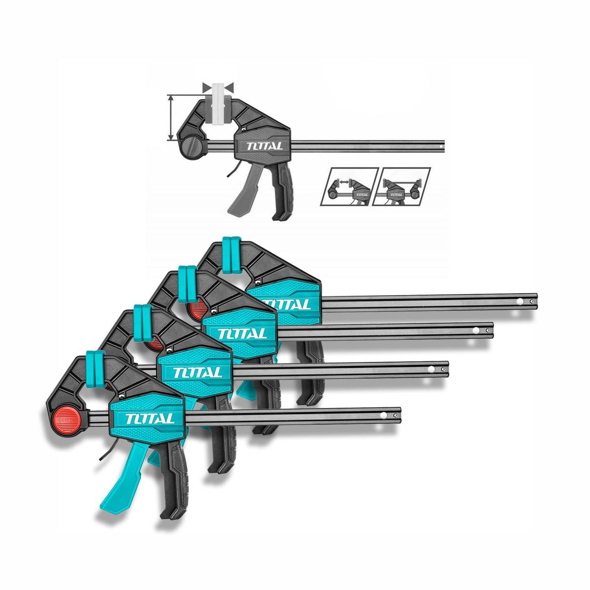 TOTAL TOOLS - PRENSA RÃPIDA 12'' AUTO AJUSTABLE X4 ABRAZADERA TOTAL - THT1340602 X 4