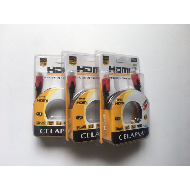 OEM - Cable HDMI 1440p versión 1.4 longitud 1.5m KIT por 3 unidades